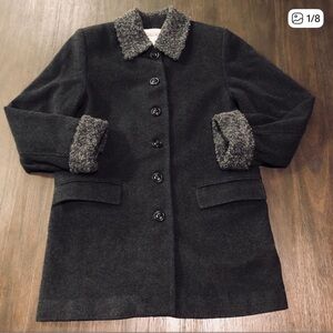 Talbots Charcoal Long Wool Coat